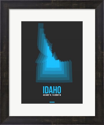 Framed Idaho Radiant Map 4 Print
