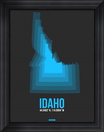 Framed Idaho Radiant Map 4 Print