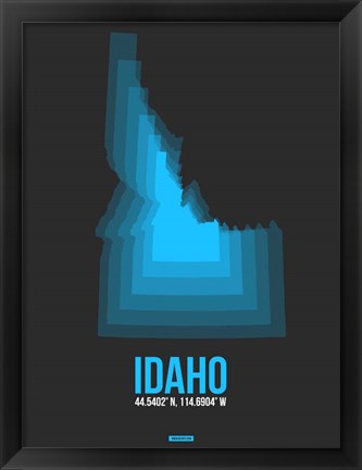 Framed Idaho Radiant Map 4 Print