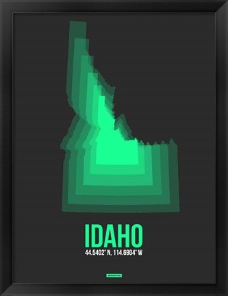 Framed Idaho Radiant Map 5 Print