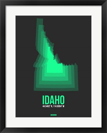 Framed Idaho Radiant Map 5 Print