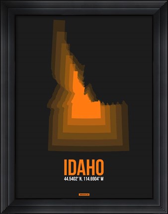 Framed Idaho Radiant Map 6 Print