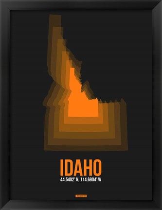 Framed Idaho Radiant Map 6 Print