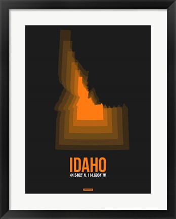 Framed Idaho Radiant Map 6 Print