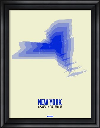 Framed New York Radiant Map 1 Print