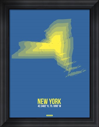Framed New York Radiant Map 2 Print