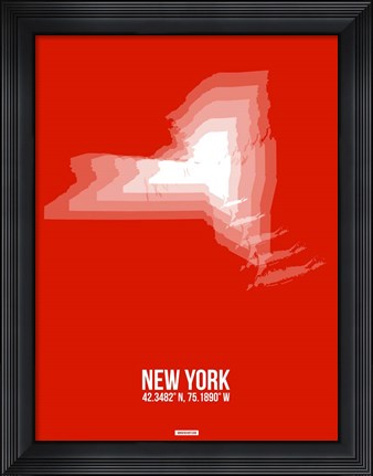 Framed New York Radiant Map 3 Print