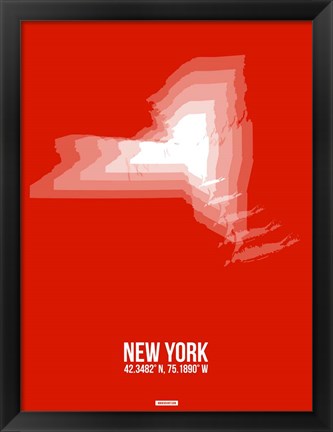 Framed New York Radiant Map 3 Print