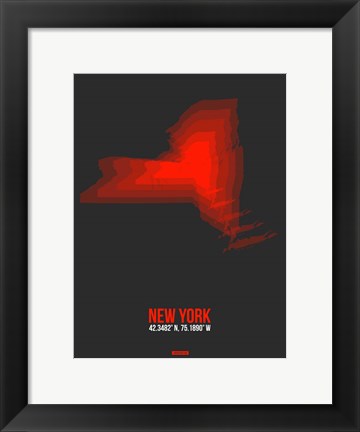 Framed New York Radiant Map 4 Print