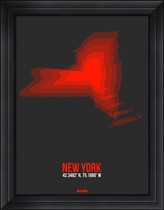 Framed New York Radiant Map 4 Print