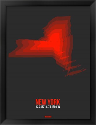 Framed New York Radiant Map 4 Print