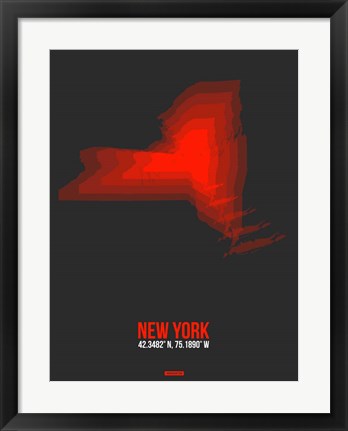 Framed New York Radiant Map 4 Print