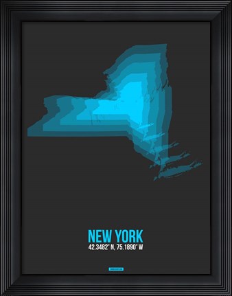 Framed New York Radiant Map 5 Print