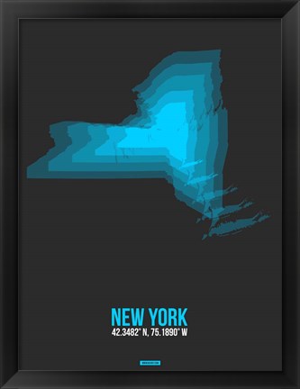 Framed New York Radiant Map 5 Print