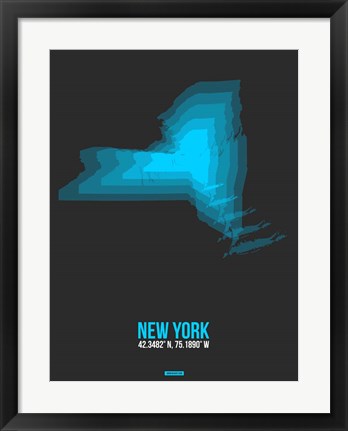 Framed New York Radiant Map 5 Print