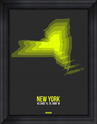 Framed New York Radiant Map 6 Print