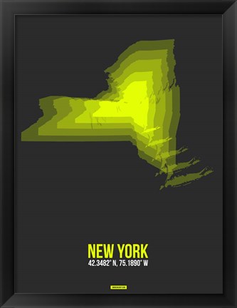 Framed New York Radiant Map 6 Print