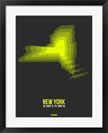 Framed New York Radiant Map 6 Print