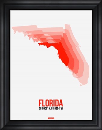 Framed Florida Radiant Map 1 Print