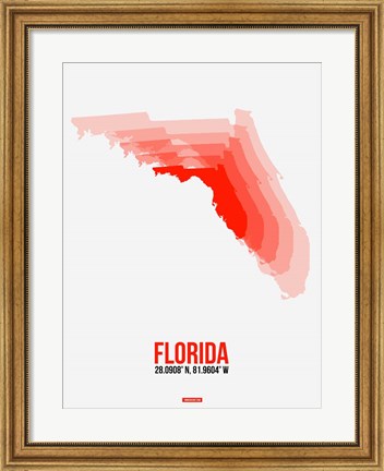 Framed Florida Radiant Map 1 Print