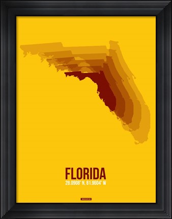 Framed Florida Radiant Map 3 Print