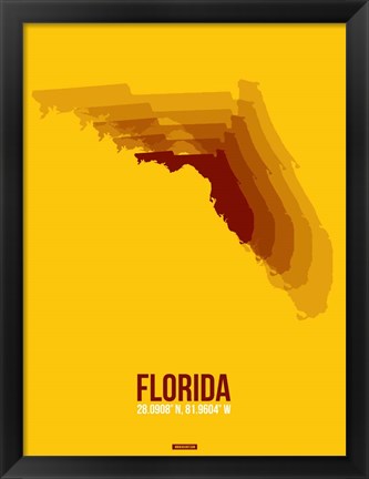 Framed Florida Radiant Map 3 Print