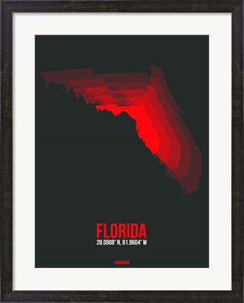 Framed Florida Radiant Map 5 Print