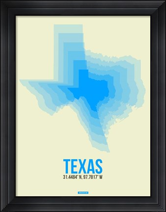 Framed Texas Radiant Map 1 Print