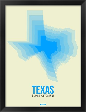 Framed Texas Radiant Map 1 Print