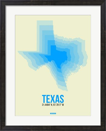 Framed Texas Radiant Map 1 Print