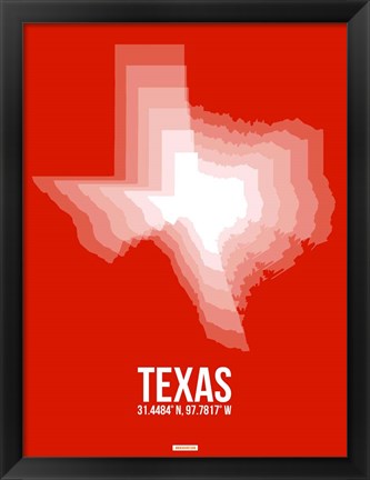 Framed Texas Radiant Map 3 Print