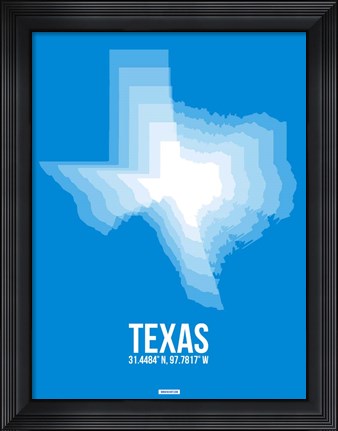 Framed Texas Radiant Map 4 Print