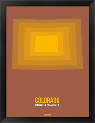 Framed Colorado Radiant Map 1 Print