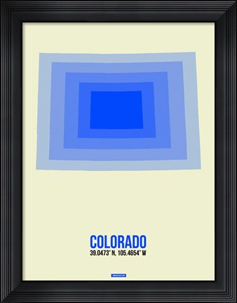 Framed Colorado Radiant Map 2 Print