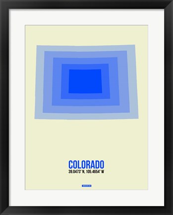 Framed Colorado Radiant Map 2 Print