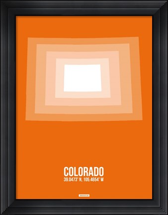Framed Colorado Radiant Map 3 Print