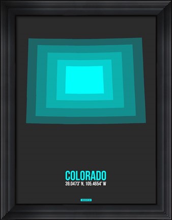 Framed Colorado Radiant Map 4 Print