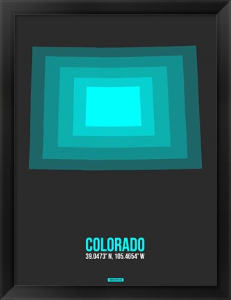 Framed Colorado Radiant Map 4 Print