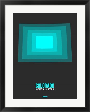 Framed Colorado Radiant Map 4 Print