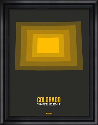 Framed Colorado Radiant Map 5 Print