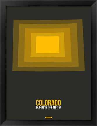 Framed Colorado Radiant Map 5 Print