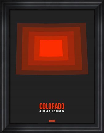 Framed Colorado Radiant Map 6 Print