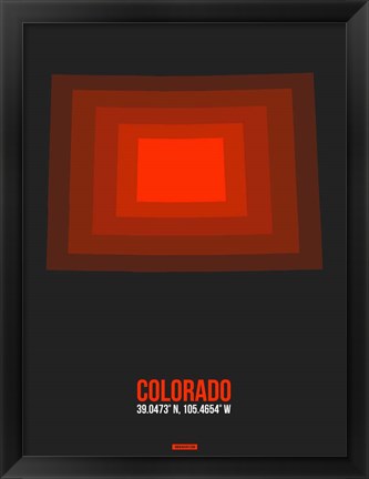 Framed Colorado Radiant Map 6 Print