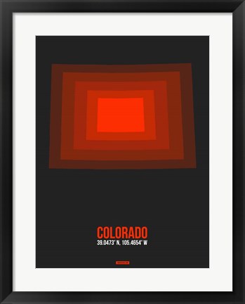 Framed Colorado Radiant Map 6 Print