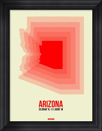 Framed Arizona Radiant Map 1B Print