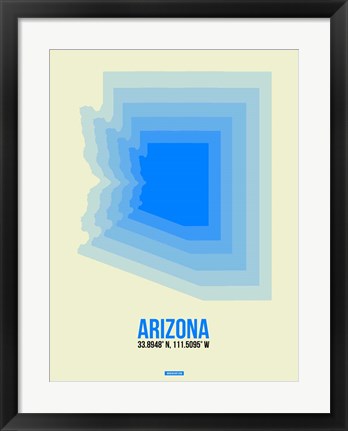 Framed Arizona Radiant Map 2B Print