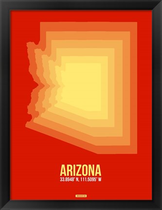 Framed Arizona Radiant Map 3B Print