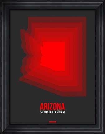 Framed Arizona Radiant Map 4B Print
