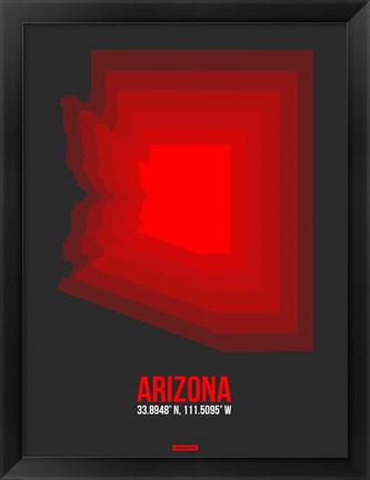 Framed Arizona Radiant Map 4B Print