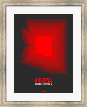 Framed Arizona Radiant Map 4B Print